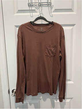 Southern Shirt Men's Brown Cotton Graphic Pocket Crew Neck T-Shirt Size M